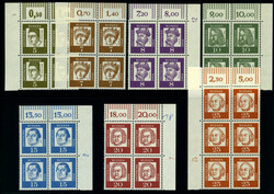 5-25 Pf. Bedeutende Deutsche 1961, Papier "y", 7 postfrische ...